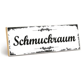Holzschild "Schmuckraum" – Dekoschild aus Holz 30x10 cm