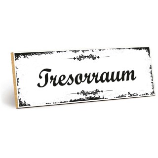 Holzschild "Tresorraum" – Dekoschild aus Holz 30x10 cm