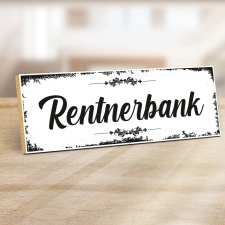 Holzschild "Rentnerbank" – Dekoschild aus...