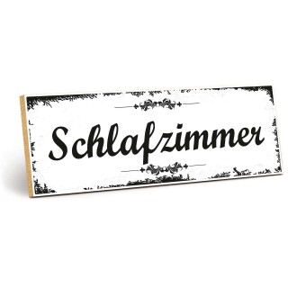 Holzschild "Schlafzimmer" – Dekoschild aus Holz 30x10 cm