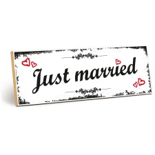 Holzschild "Just married" – Dekoschild...