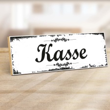 Holzschild "Kasse" – Dekoschild aus Holz...