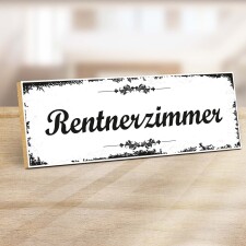 Holzschild "Rentnerzimmer" – Dekoschild aus Holz 30x10 cm