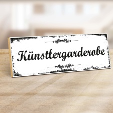 Holzschild "Künstlergarderobe" –...