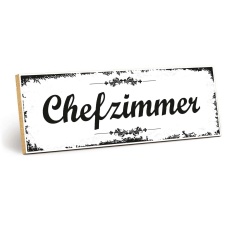 Holzschild "Chefzimmer" – Dekoschild aus...