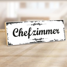 Holzschild "Chefzimmer" – Dekoschild aus...