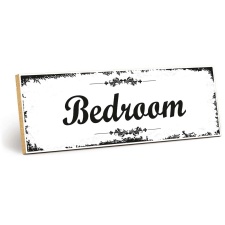 Holzschild "Bedroom" – Dekoschild aus...