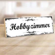 Holzschild "Hobbyzimmer" – Dekoschild aus...