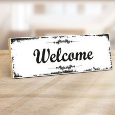 Holzschild "Welcome" – Dekoschild aus...