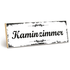 Holzschild "Kaminzimmer" – Dekoschild aus...