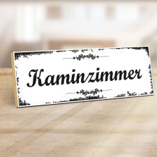 Holzschild "Kaminzimmer" – Dekoschild aus...