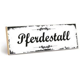 Holzschild "Pferdestall" – Dekoschild aus Holz 30x10 cm