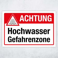 "Achtung Hochwasser Gefahrenzone" – Hochwertiges Sicherheitsschild für den Außenbereich