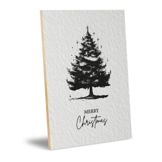 Holzschild "Weihnachtsbaum Merry Christmas" – Dekoschild aus Holz 20x30 cm