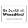 Schild mit Wunschtext, Farben Schriftart und Größe individuell konfigurierbar 3 mm Alu-Verbundschild Gelber Hintergrund_300 x 200 mm