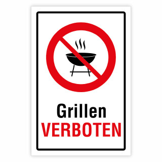 "Grillen verboten" – Hochwertiges Hinweisschild für den Außenbereich 300 x 200 mm