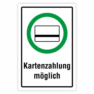 "Kartenzahlung möglich" – Hochwertiges Hinweisschild für den Außenbereich