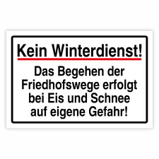 "Kein Winterdienst - Friedhof" – Hochwertiges Hinweisschild für den Außenbereich 300 x 200 mm
