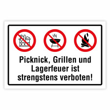 "Picknick, Grillen, Lagerfeuer verboten"...