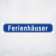 Straßenschild "Ferienhäuser" – Hochwertiges Schild für den Außenbereich 52 x 11 cm