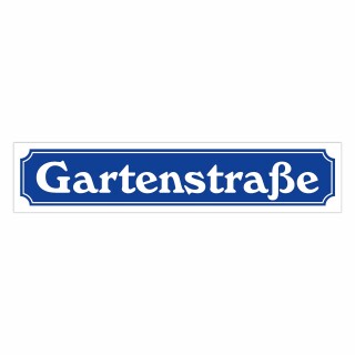 Straßenschild "Gartenstraße" – Hochwertiges Schild für den Außenbereich 52 x 11 cm