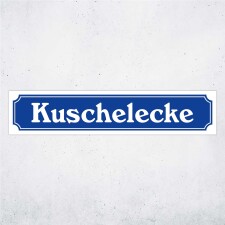 Straßenschild "Kuschelecke" – Hochwertiges Schild für den Außenbereich 52 x 11 cm