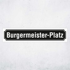 Straßenschild "Burgermeister-Platz"...