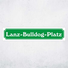 Straßenschild "Lanz-Bulldog-Platz" – Hochwertiges Schild für den Außenbereich 52 x 11 cm