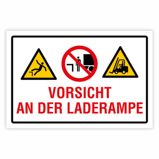 "Vorsicht an der Laderampe – Unfallgefahr" – Hochwertiges Schild für den Außenbereich