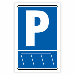 "Parkplatzschild für 3 Parkbuchten rechts" – Hochwertiges Schild für den Außenbereich 300 x 200 mm