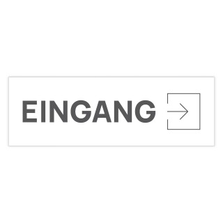 Schild "Eingang rechts"  –  Hochwertiges Hinweisschild im modernen Design für den Außenbereich 3 mm Alu-Verbund 30 x 10 cm