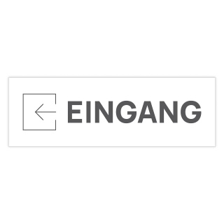 Schild "Eingang links"  –  Hochwertiges Hinweisschild im modernen Design für den Außenbereich 3 mm Alu-Verbund 30 x 10 cm