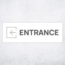 Schild "Entrance links"  –  Hochwertiges Hinweisschild im modernen Design für den Außenbereich 3 mm Alu-Verbund 30 x 10 cm