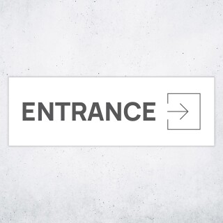 Schild "Entrance rechts"  –  Hochwertiges Hinweisschild im modernen Design für den Außenbereich 3 mm Alu-Verbund 30 x 10 cm
