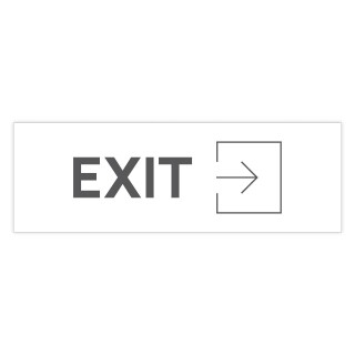 Schild "EXIT rechts"  –  Hochwertiges Hinweisschild im modernen Design für den Außenbereich 3 mm Alu-Verbund 30 x 10 cm