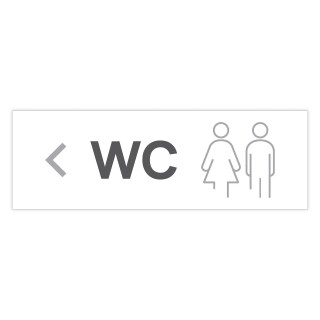 Schild "WC links"  –  Hochwertiges Hinweisschild im modernen Design für den Außenbereich 3 mm Alu-Verbund 30 x 10 cm