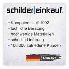 Schild "Eingang rechts grau hinterlegt"  –  Hochwertiges Hinweisschild im modernen Design für den Außenbereich 3 mm Alu-Verbund 30 x 10 cm