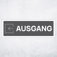 Schild "Ausgang links grau hinterlegt"  –...