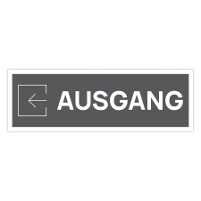 Schild "Ausgang links grau hinterlegt"  –...