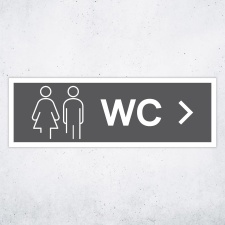 Schild "WC rechts grau hinterlegt"  –...