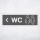 Schild "WC links grau hinterlegt"  –  Hochwertiges Hinweisschild im modernen Design für den Außenbereich 3 mm Alu-Verbund 30 x 10 cm