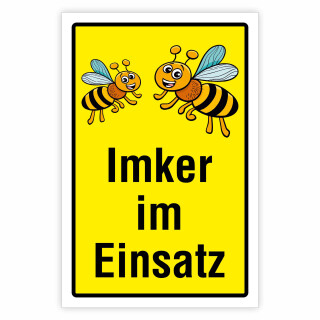 Imker im Einsatz – Hochwertiges Schild für den Außenbereich 3 mm Alu-Verbund