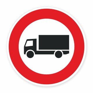 Schild „Durchfahrtsverbot für LKW“ – Alu-Verbund 3 mm rund (Ø30 cm)