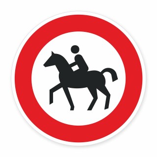 Schild „Verbot für Reiter“ – Alu-Verbund 3 mm rund (Ø30 cm / Ø40 cm)