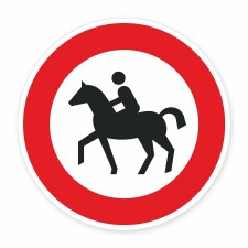 Schild „Verbot für Reiter“ – Alu-Verbund 3 mm rund (Ø30 cm / Ø40 cm)