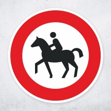 Schild „Verbot für Reiter“ – Alu-Verbund 3 mm rund (Ø30 cm / Ø40 cm)