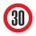 Schild „Zulässige Höchstgeschwindigkeit 30 km/h“ – Alu-Verbund 3 mm rund (Ø30 cm / Ø40 cm)