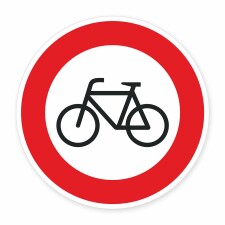 Schild „Verbot für Fahrräder“...