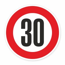 Schild „Zulässige Höchstgeschwindigkeit...