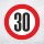 Schild „Zulässige Höchstgeschwindigkeit 30 km/h“ – Alu-Verbund 3 mm rund (Ø40 cm)